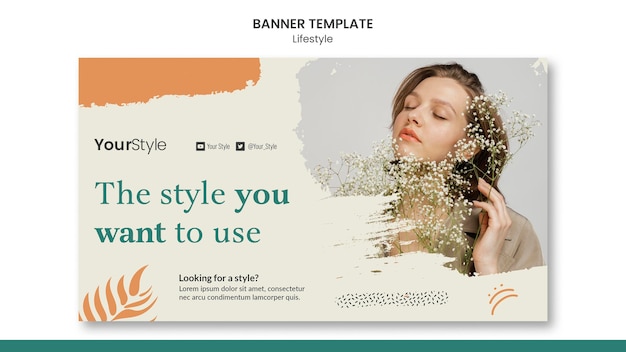 Horizontal banner template for personal lifestyle