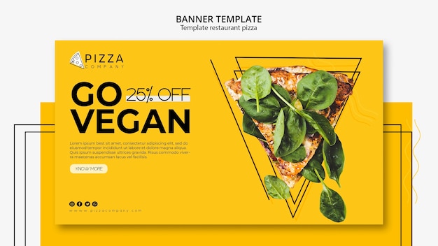 Free PSD horizontal banner template for pizza restaurant