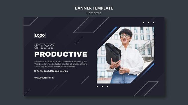 Horizontal banner template for professional business corporation