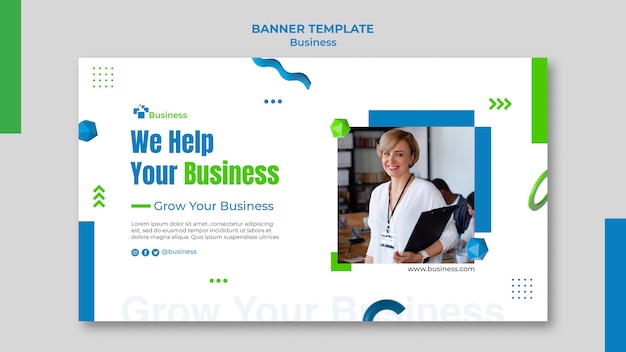 Free PSD horizontal banner template for professional business growth