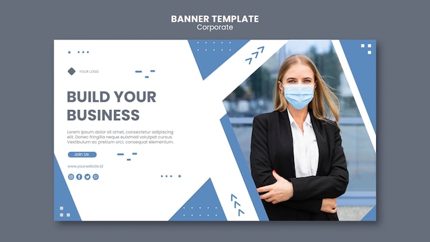 Free PSD horizontal banner template for professional business