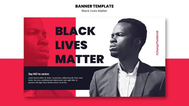 Free PSD horizontal banner template for racism and violence