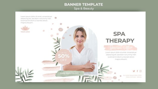 Horizontal banner template for spa therapy