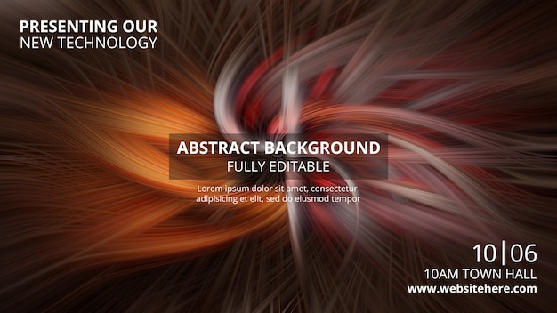 Free PSD horizontal banner template with abstract technology background