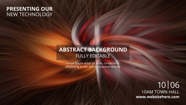 Horizontal banner template with abstract technology background