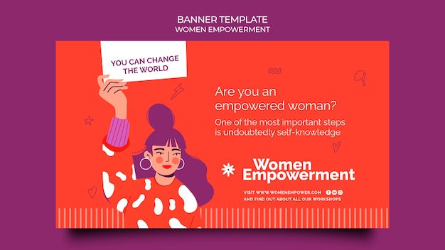 Horizontal banner template for women empowerment