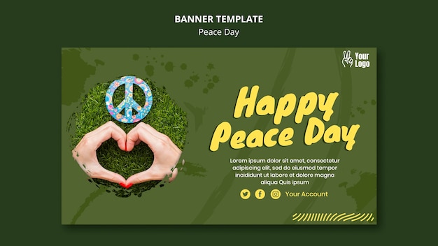 Horizontal banner template for world peace day