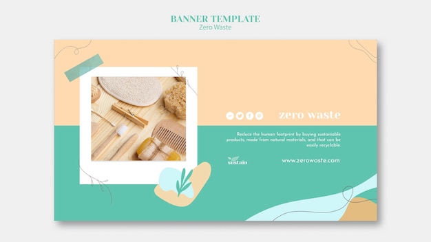 Free PSD horizontal banner template for zero waste