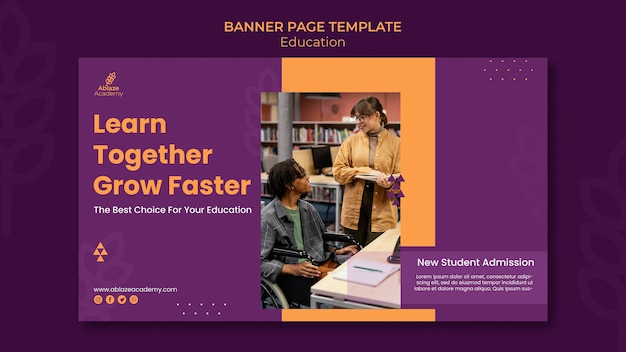 Free PSD horizontal banner for university education