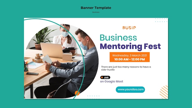 Horizontal banner for webinar and business startup