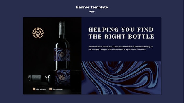 Horizontal banner for wine business