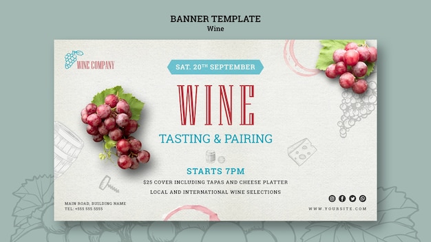 Horizontal banner for wine tasting