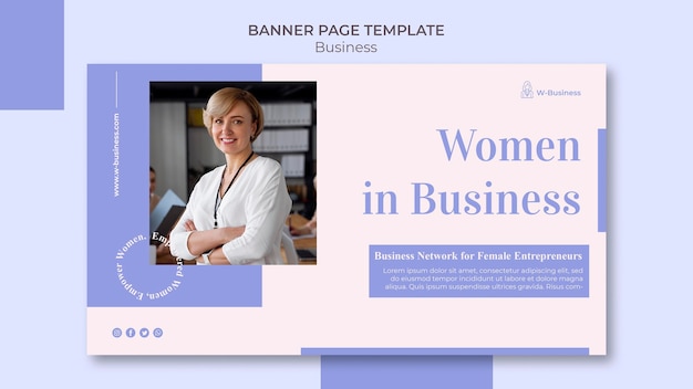 Free PSD horizontal banner for women in business