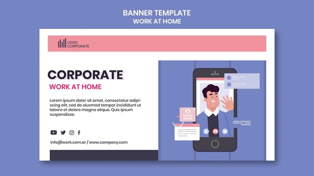 Horizontal banner for working from home