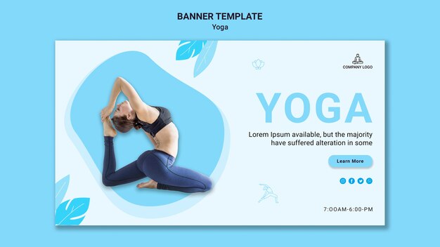 PSD gratuito banner orizzontale per esercizi yoga