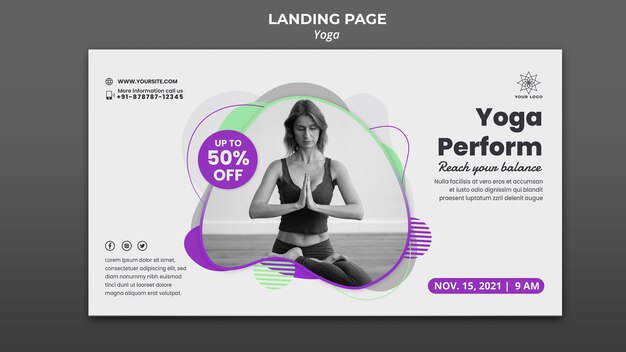 horizontal banner for yoga lessons