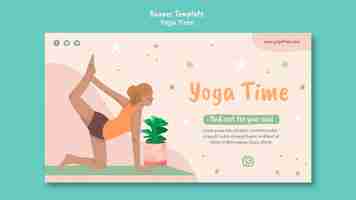Free PSD horizontal banner for yoga time