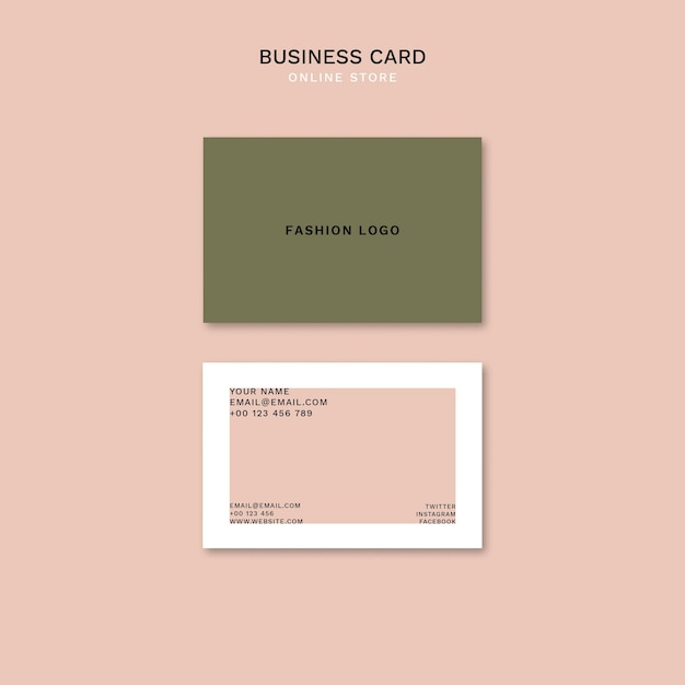 Free PSD horizontal business card for minimalistic online fashion store