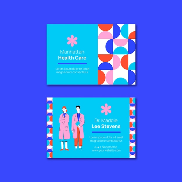 Free PSD horizontal business card template for health and medicine