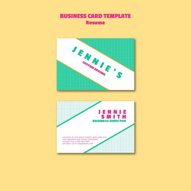 Free PSD horizontal business card template for job resume