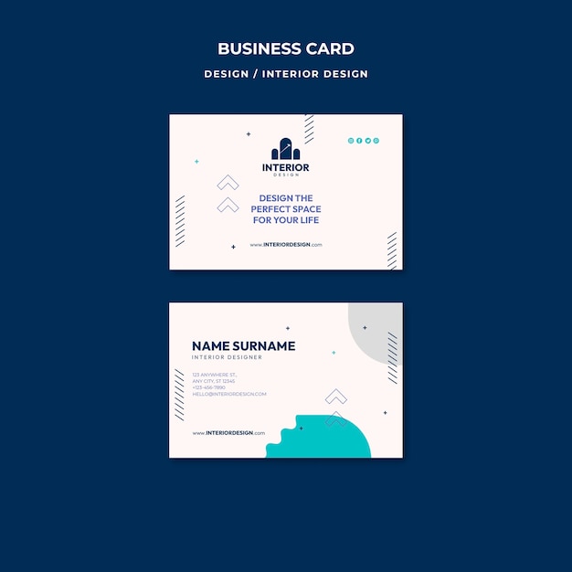 Horizontal business card template for occupation