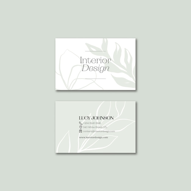 Horizontal business card template for plant store business free PSD download