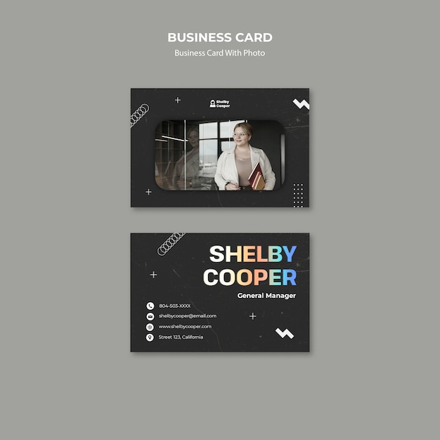 Horizontal Business Card Template for Professional Business (Free PSD Download)