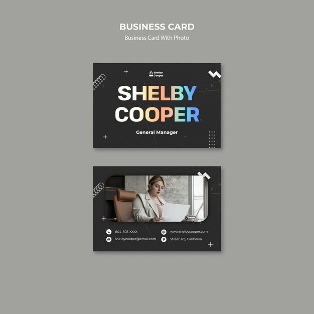 Free PSD horizontal business card template for professional business