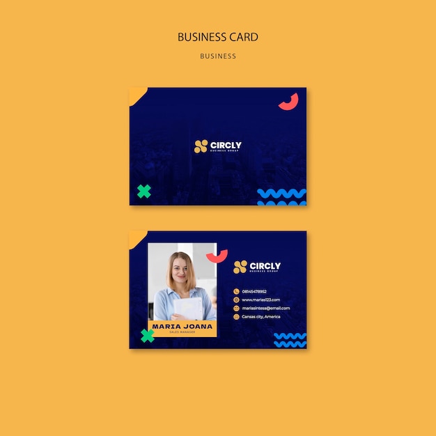 Free PSD horizontal business card template for professional business