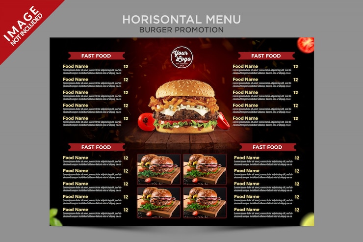  Horizontal menu burger promotion template series Premium Psd