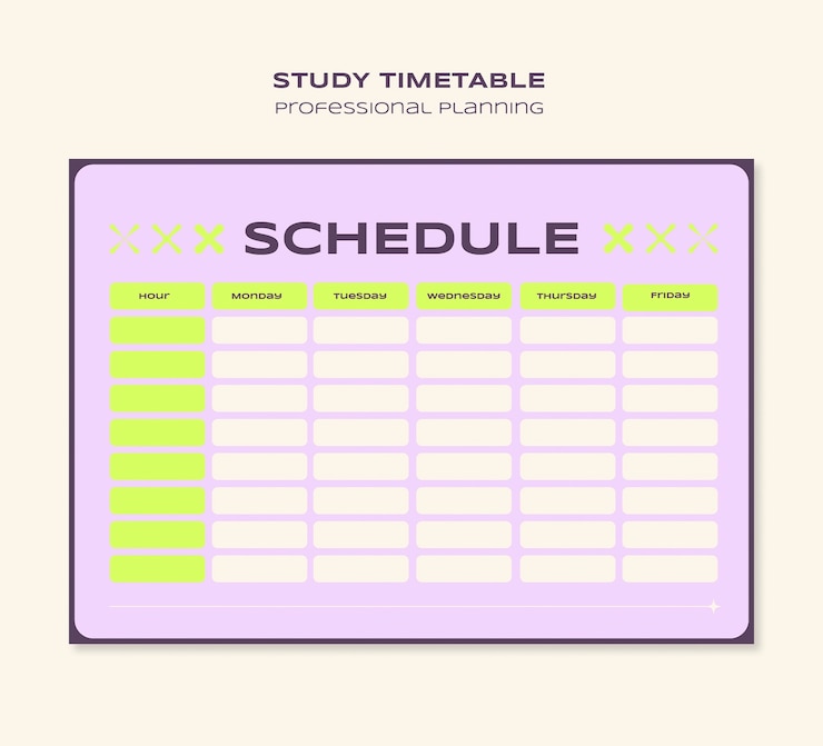 Free PSD horizontal weekly planner template