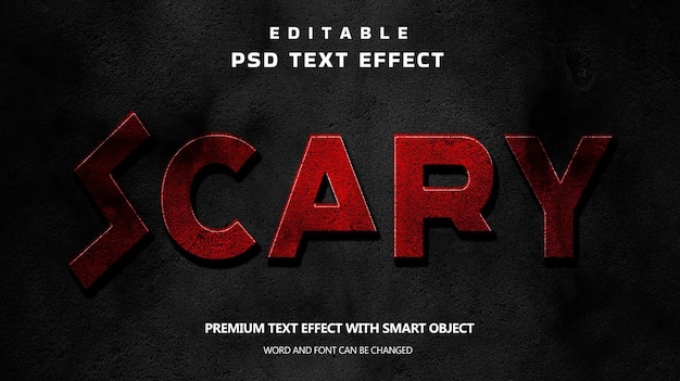 Horror editable text effect scary cement texture background.