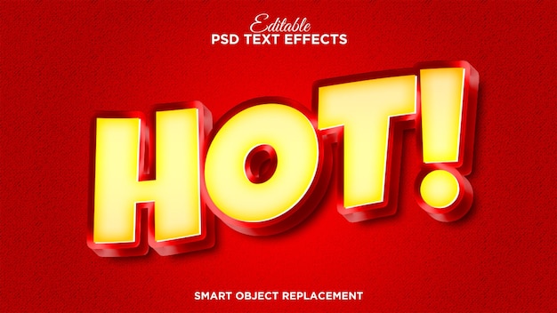 Free PSD hot and bold cartoon text effect