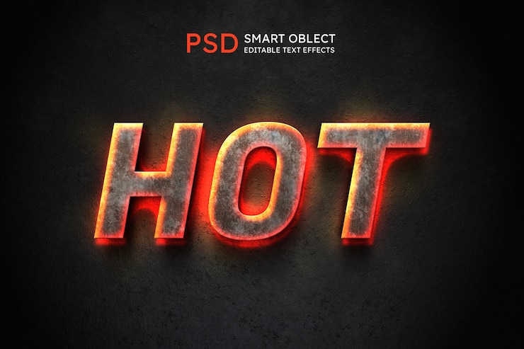  Hot text style effect Premium Psd