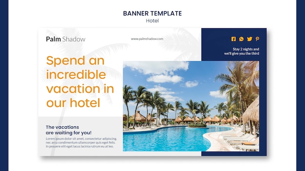 Free PSD hotel ad banner template