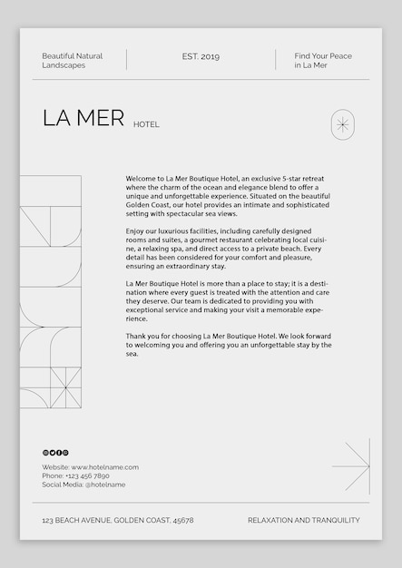 Hotel booking comfortable experience template