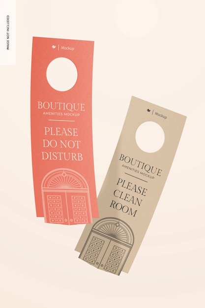 Hotel Door Hanger Mockup Floating