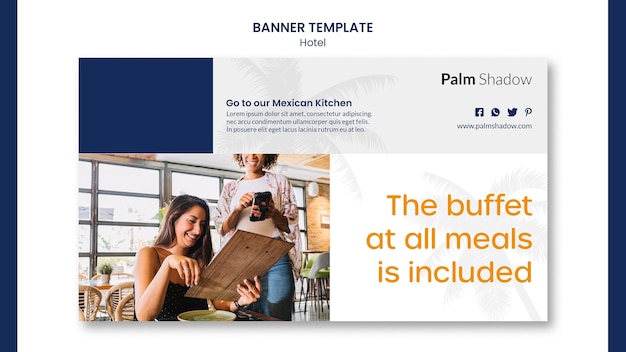 Free PSD hotel promo template banner