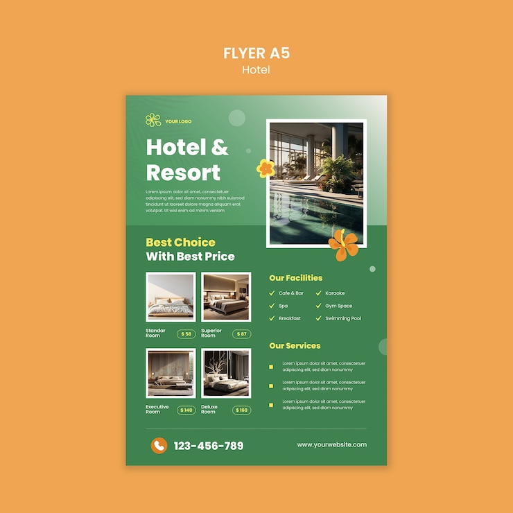 Free PSD hotel and resort template