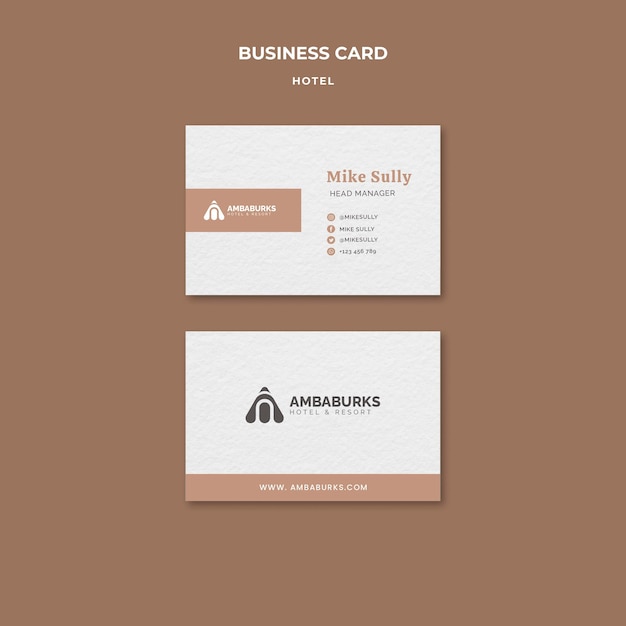 Hotel template design business card