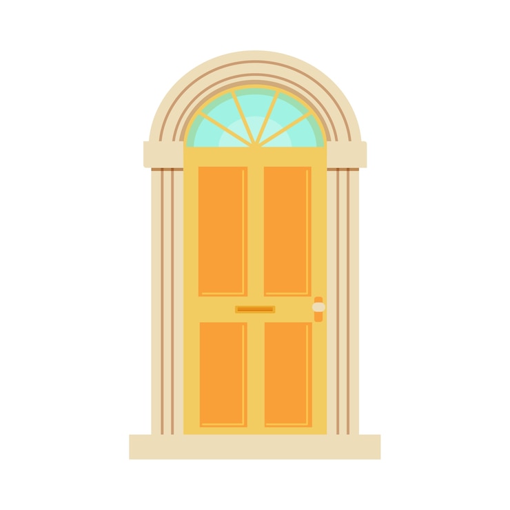 無料PSD 家のドアのイラスト