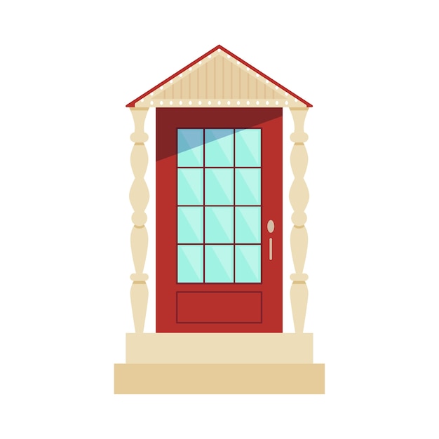 家のドアのイラスト