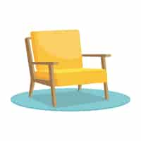 Free PSD house furniture illustration with armchair