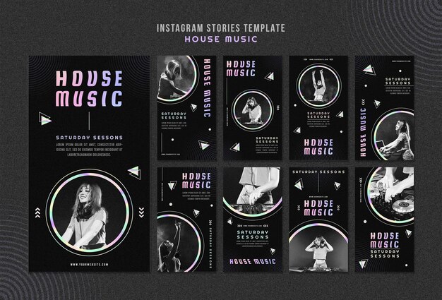 House music ad instagram stories template