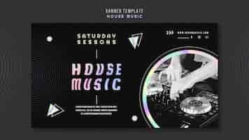 Free PSD house music ad template banner