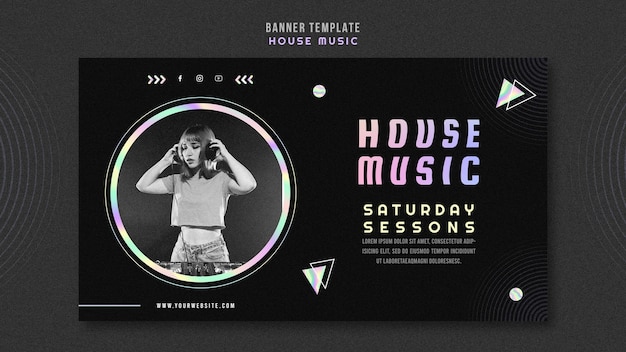 Free PSD house music banner template