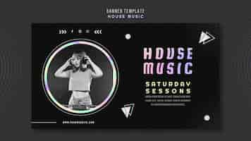 Free PSD house music banner template