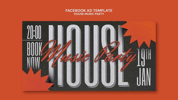 Free PSD house music party facebook template