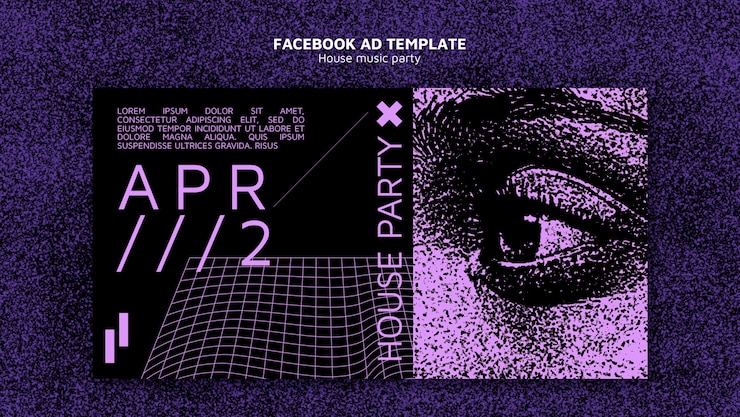 Free PSD house music party facebook template