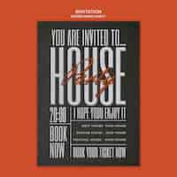 Free PSD house music party invitation template